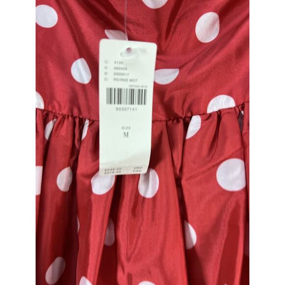 Anthropologie Astu Sally Bow Midi Dress Size Medium Red Polka Dot - Picture 9 of 10
